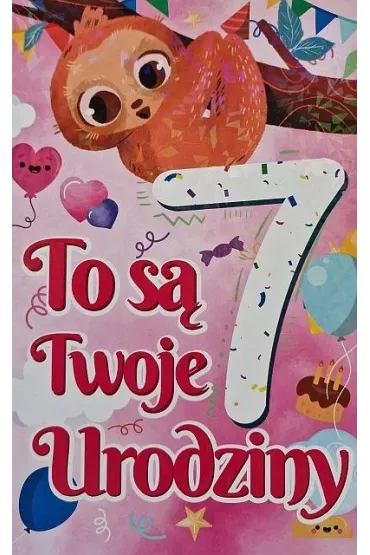 Yeku Karnet Urodziny 7 dziewczynka