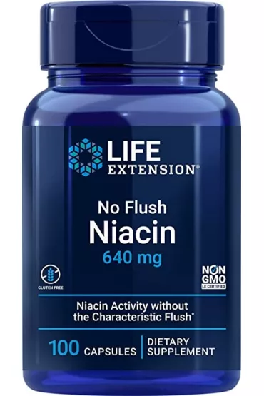 Life Extension No Flush Niacin 640 mg Suplement diety 100 kaps.