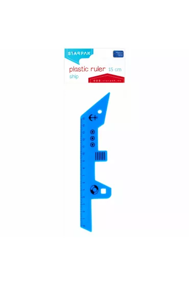 Starpak Linijka plastikowa Statek 15 cm