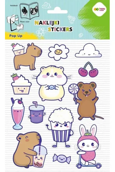 Happy Color Naklejki 3D POP UP - Yummy Yum, Kapibara 146X240 mm
