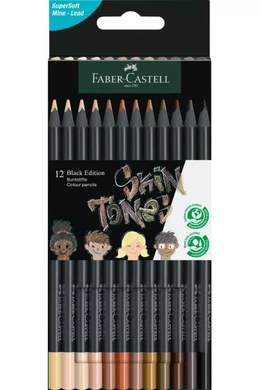 Faber-Castell Kredki tr�jk�tne Black Edition w tonacji sk�ry 12 szt.