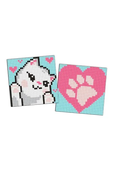 Diamentowa mozaika Kids naklejka - Bia�e �apy 9x9 Ideyka