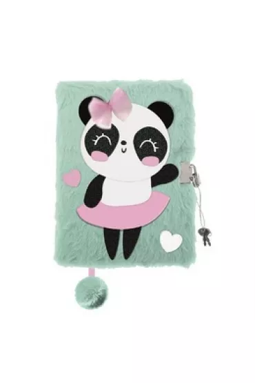 Pami�tnik A5 w�ochacz z k��dk� 3D My Little Friend Panda Ballerina 96 kartek