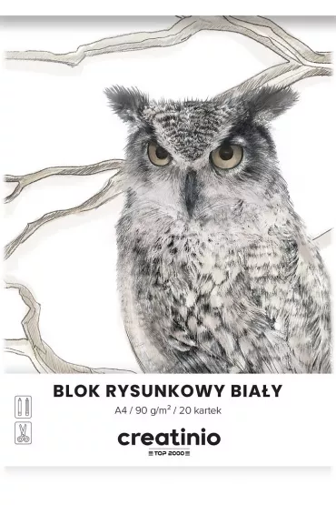 Top-2000 Blok rysunkowy Creatinio A4 bia�y G�adka 20 kartek