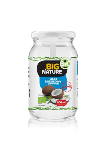 Big Nature Olej kokosowy extra virgin t�oczony na zimno 900 ml Bio