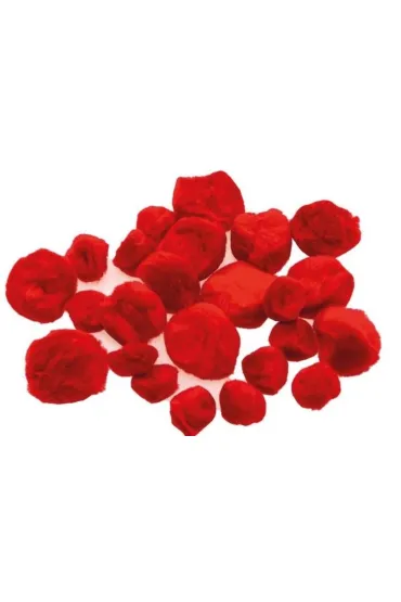 Brewis Pompony puszyste czerwone 24 szt.