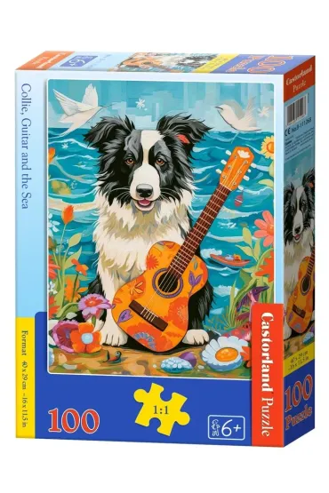 Puzzle 100 el. Collie, Guitar and the Sea Castorland