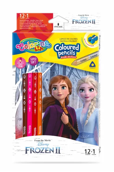 Patio Kredki o��wkowe tr�jk�tne Colorino Kids + temper�wka Frozen 13 szt.