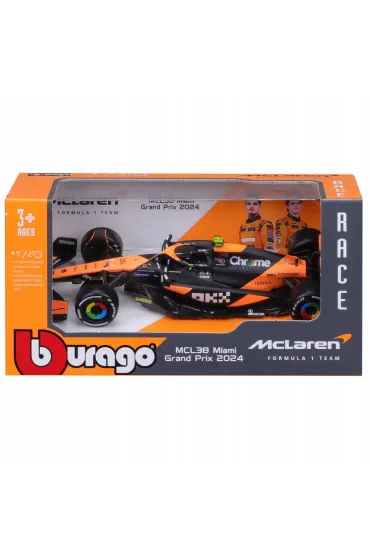 Mclaren F1 MCL38 Miami GP 2024 #4 Lando Norris Bburago