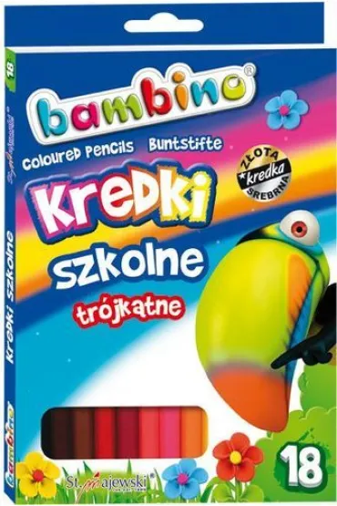 St. Majewski Kredki o��wkowe tr�jk�tne Bambino 18 szt.