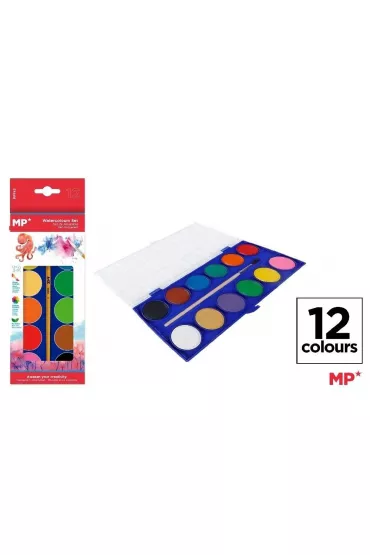 Mp Main Paper Farba akwarelowa z p�dzelkiem 12 szt.