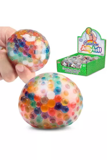 T�czowa pi�eczka gniotek z kuleczkami One for Fun