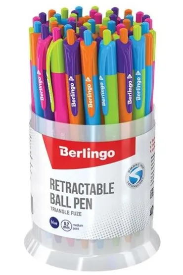 Berlingo D�ugopis automatyczny Triangle Fuze RT, niebieski, 0,7mm, mix-kol.
