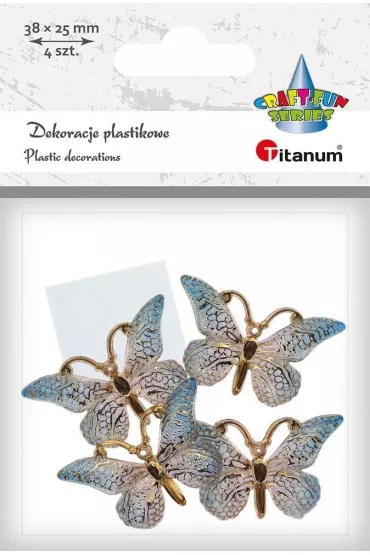 Titanum Dekoracje samoprzylepne motyle 38x23mm 4 szt.