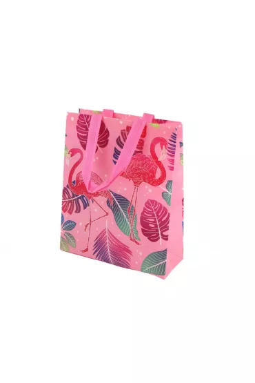 LeanToys Torba prezentowa Flamingi r�owa 30.5 x 24.5 x 10.0 cm