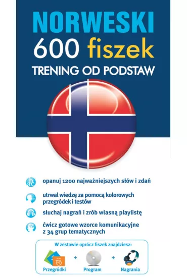 Norweski 600 fiszek Trening od podstaw + CD
