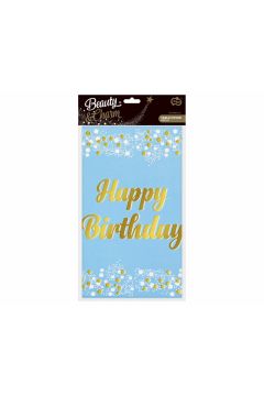 Godan Obrus foliowy B&C Happy Birthday 137x183 cm niebieski
