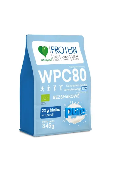 Be Organic Bia�ko serwatkowe naturalne (koncentrat wpc 80) suplement diety 345 g Bio