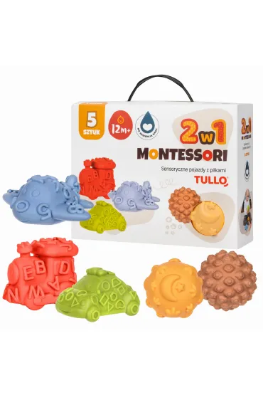Sensoryczne pojazdy z pi�kami 5 szt Tullo