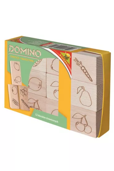 Domino drewniane - owoce i warzywa Baczek
