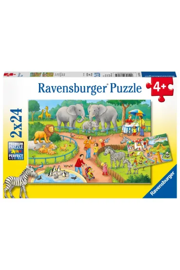 Puzzle 2x24 el. Dzie� w zoo Ravensburger