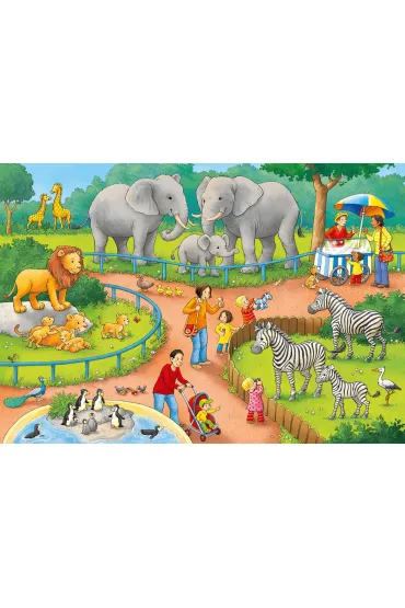 Puzzle 2x24 el. Dzie� w zoo Ravensburger