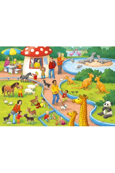Puzzle 2x24 el. Dzie� w zoo Ravensburger