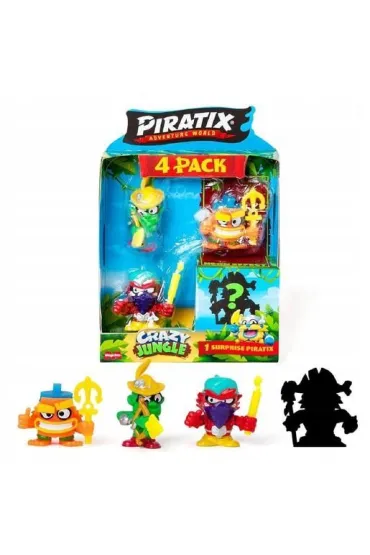 Piratix Crazy Jungle Mini Zestaw 4 Figurek 1szt.mix