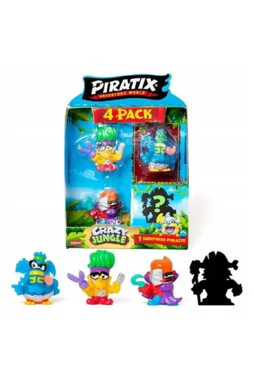 Piratix Crazy Jungle Mini Zestaw 4 Figurek 1szt.mix