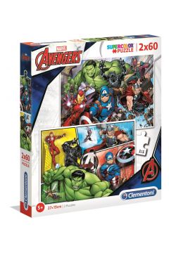 Puzzle 2 x 60 el. Supercolor. Avengers Clementoni