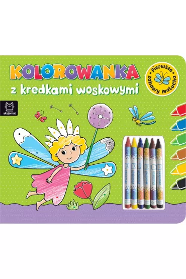 Kolorowanka z kredkami woskowymi. Pierwsze zabawy malucha. Ksi��eczka zielona