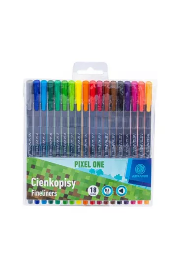 Astra Cienkopisy tr�jk�tne 0,4 mm, 18 kolor�w - Pixel One