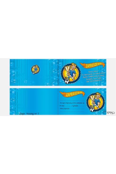 Stamp Zaproszenia Young Ch�opiec wz�r nr 07 10 szt
