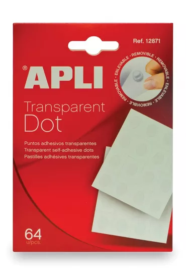 Apli K�ka mocuj�ce transparentne Dot usuwalne 64 szt.