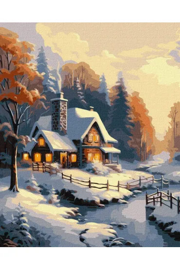 Ideyka Malowanie po numerach - Zimowy dom 40x50cm 1 szt.
