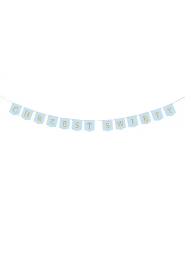 PartyDeco Baner Chrzest �wi�ty jasny niebieski 2m