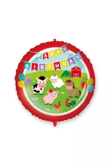 Procos Balon foliowy Happy Birthday Farmyard 46cm