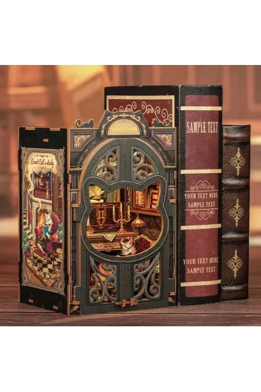 Puzzle Miniaturowy domek mini Book Nook Salonik Hrabiego Kota Habarri