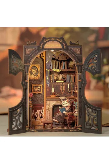 Puzzle Miniaturowy domek mini Book Nook Salonik Hrabiego Kota Habarri