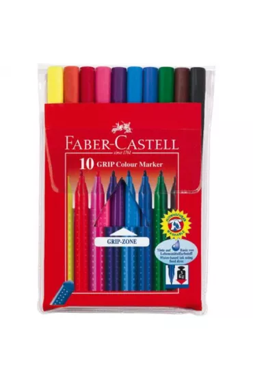 Faber-Castell Flamastry Grip w etui 10 szt.