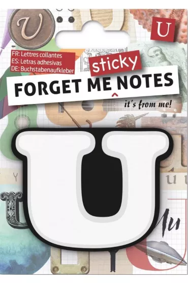 If Forget me sticky. Notes kart samoprzylepne litera U czarny
