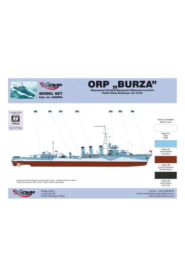 Niszczyciel ORP "BURZA" Mirage Hobby