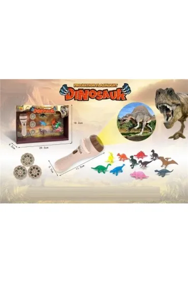 Projektor dinozaur na baterie z 12 dinozaurami