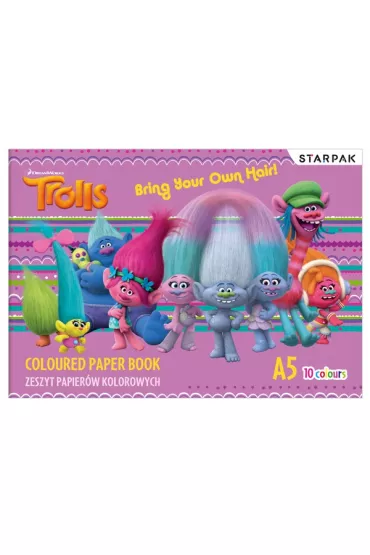 Starpak Papier kolorowy A5 Trolls 10 kartek