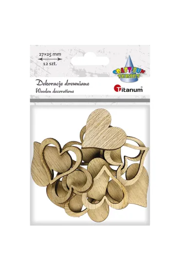 Hasta Drewniane serca pe�ne i obrysy 2.7 x 2.5 cm