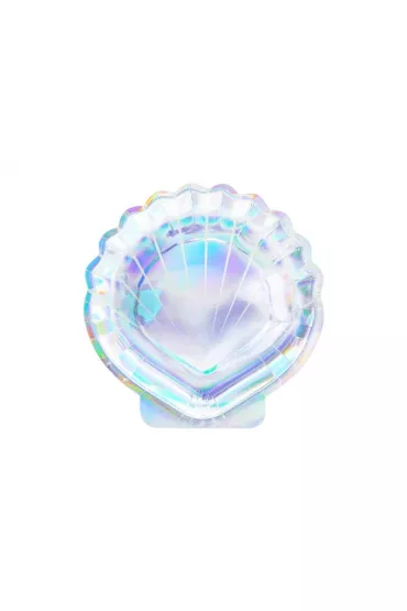 PartyDeco Talerzyki syrenka - muszla opalizujace 18,5cm 6 szt.