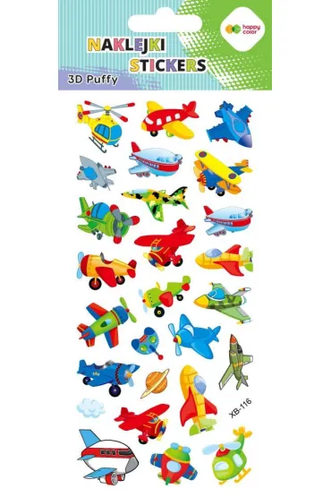 Happy Color Naklejki 3D PUFFY-Funny Aircraft 9.5x22 cm