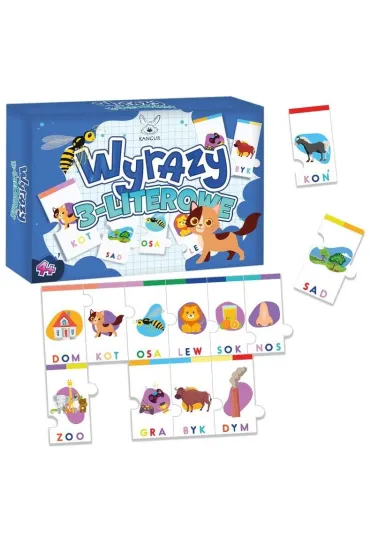 Wyrazy 3-literowe. Puzzle Kangur
