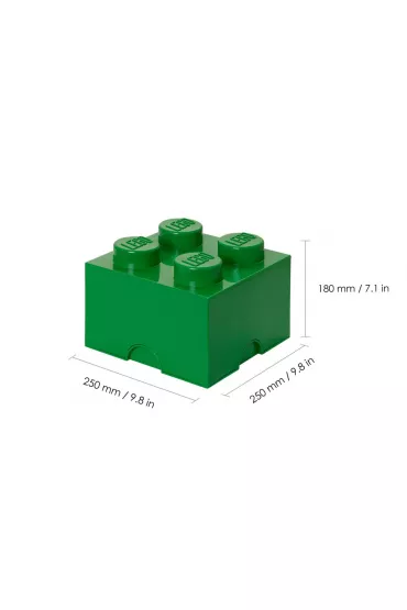 Pojemnik klocek LEGO Brick 4 Zielony
