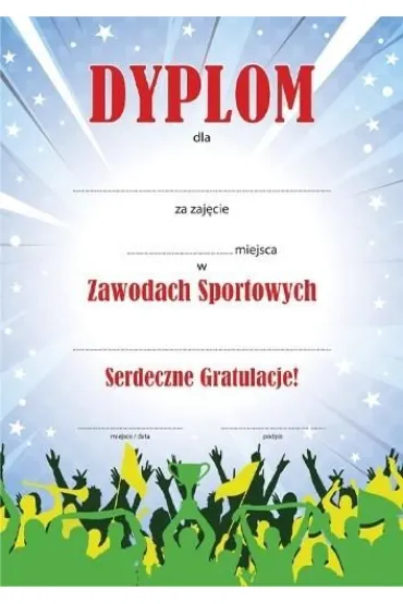 Henry Dyplom A4 Zawody Sportowe Kibice (25 szt)